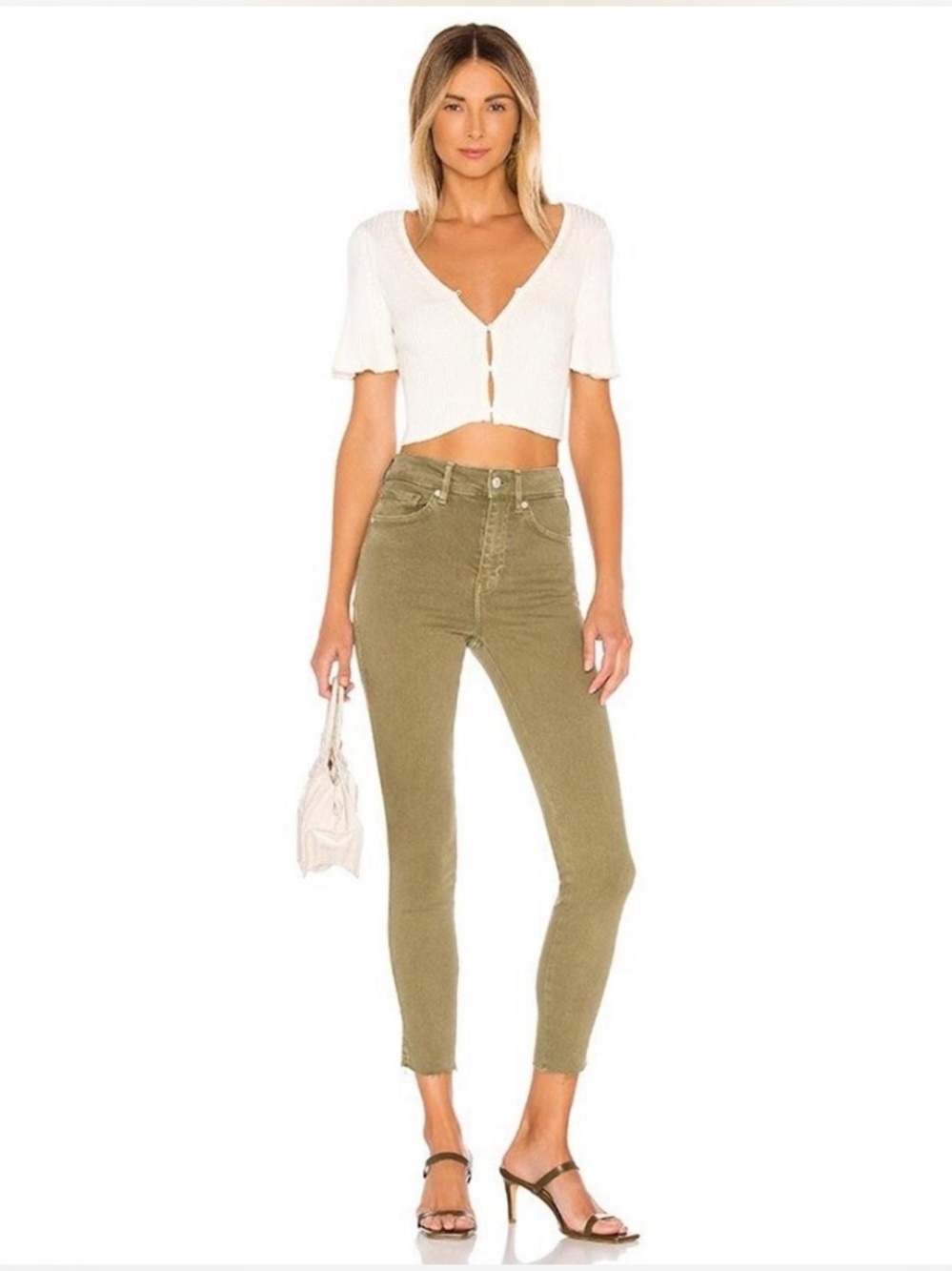 Free People Olive High-Rise Skinny Jeans for Women